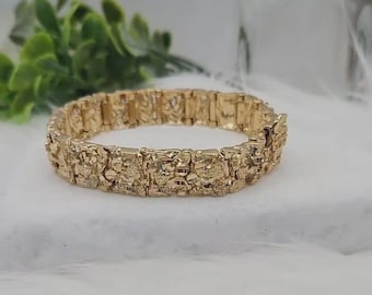Gold Nugget Armband: 14k Gold, 13 mm oder 15 mm erhältlich