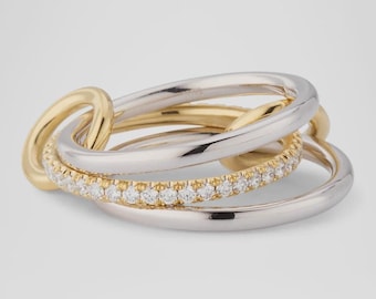 Anillo multieslabón de oro de 14 quilates: anillo de eternidad de dos tonos Spinelli-kilcollin