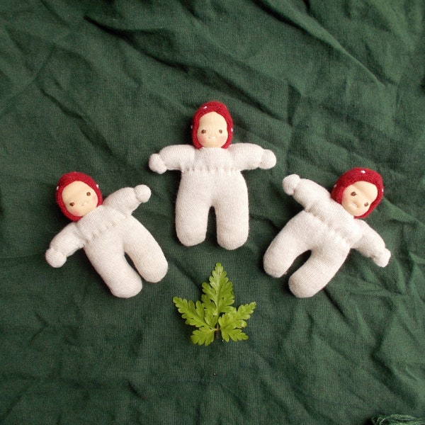 MADE TO ORDER Pocket toadstool babies, Waldorf cuddle dolls