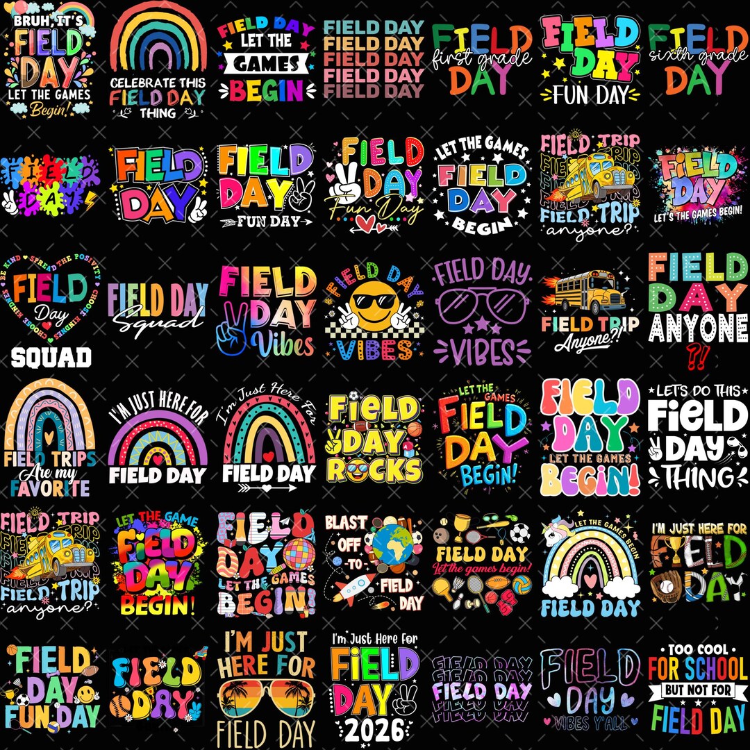 Field Day PNG Bundle, Let the Games Begin 2025 Shirt PNG, Colorful ...