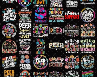 Peer Support Specialist png Bundle, Mental Health Support PNG, Here to Listen Not to Judge Shirt Design, Counselor Empathy png, Hope Quote