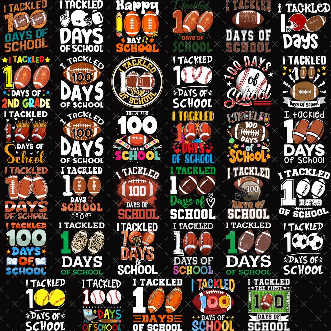 30+ I Tackled 100 Days of School Png Bundle, Football 100 Days Png ...