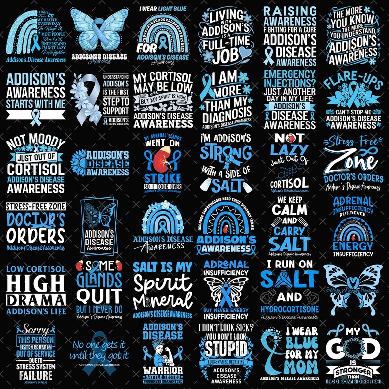 Addison's Disease Awareness Png Bundle, We Wear Light Blue Png, Light ...