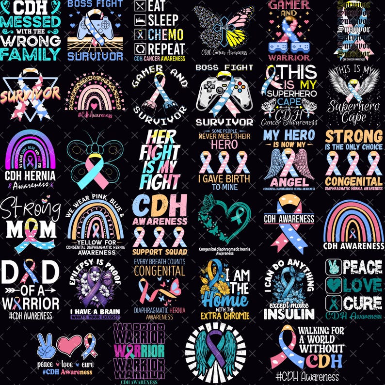 30+ CDH Awareness PNG Bundle, Congenital Diaphragmatic Hernia Survivor ...