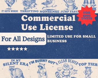Commercial License for ALL Designs, Vintage Retro Bundle SVG PNG files