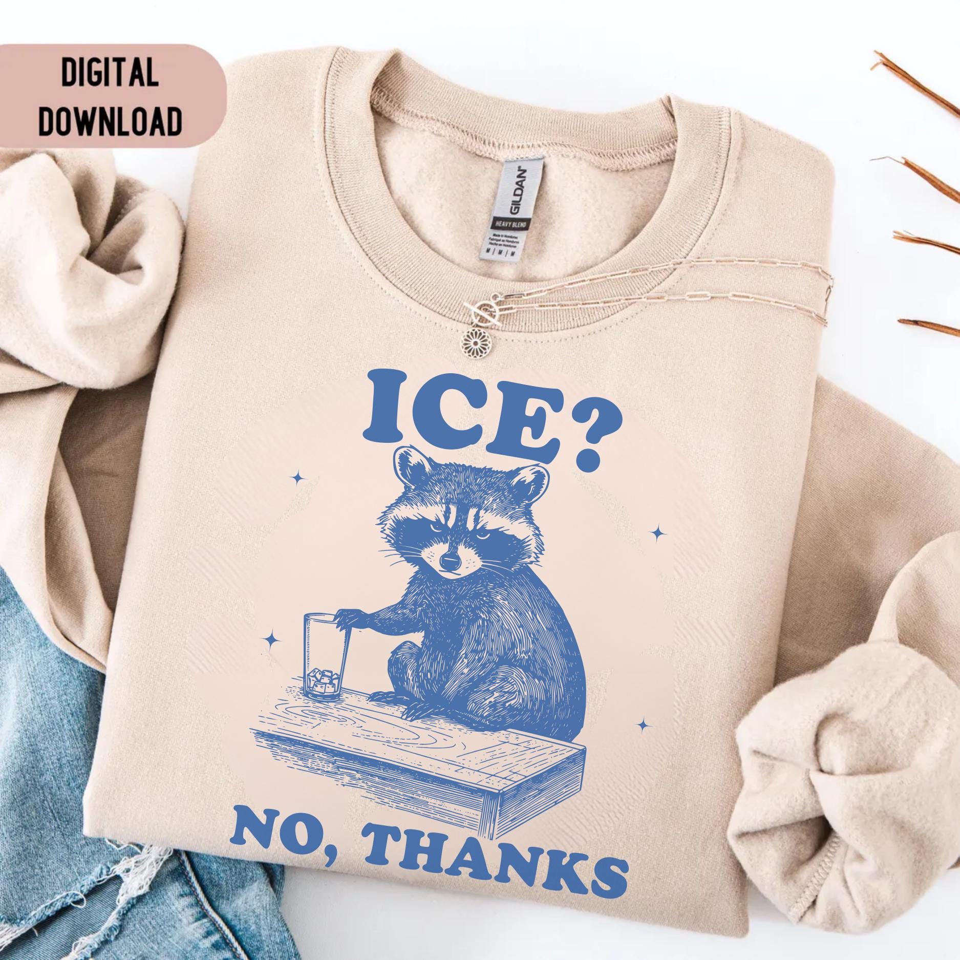 No Ice Please Raccoon PNG SVG, Funny Anti Ice Drink Png, Ironic Ice No ...