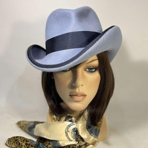 Homburg style hat with TWISTED brim, completely handmade shaped crown, wool felt hat, women men hat, unisex hat, top hat