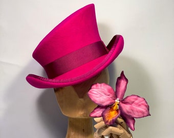 Asymmetric top hat, topper hat, cylinder hat, felt top hat, top hat for men, women hat, edwardian top hat, victorian top hat, race top hat