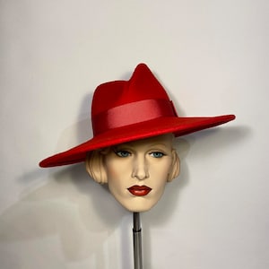 Fedora hat, asymmetric hat, extra large brim hat, large brim fedora, derby hat, ascot hat, wedding hat, church hat, felt hat, custom hat