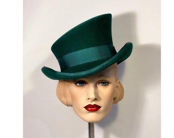 Asymmetric top hat, felt hat, great gatsby hat, flapper hat, steam punk hat, felt hat, ascot top hat, topper hat, men top hat, women top hat