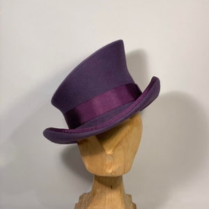 Asymmetric top hat, curly brim, mad hatter top hat, great gatsby hat, art nouveau hat, art deco hat, 20s hat, woman felt hat, men felt hat