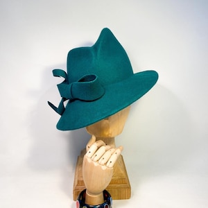 Wool Bow Hat in Teal Wool Bow Hat in Teal