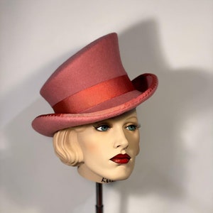 Asymmetric top hat, topper hat, cylinder hat, zylinder hut, kentucky derby hat, royal ascot hat, wedding hat, church hat, felt hat unisex