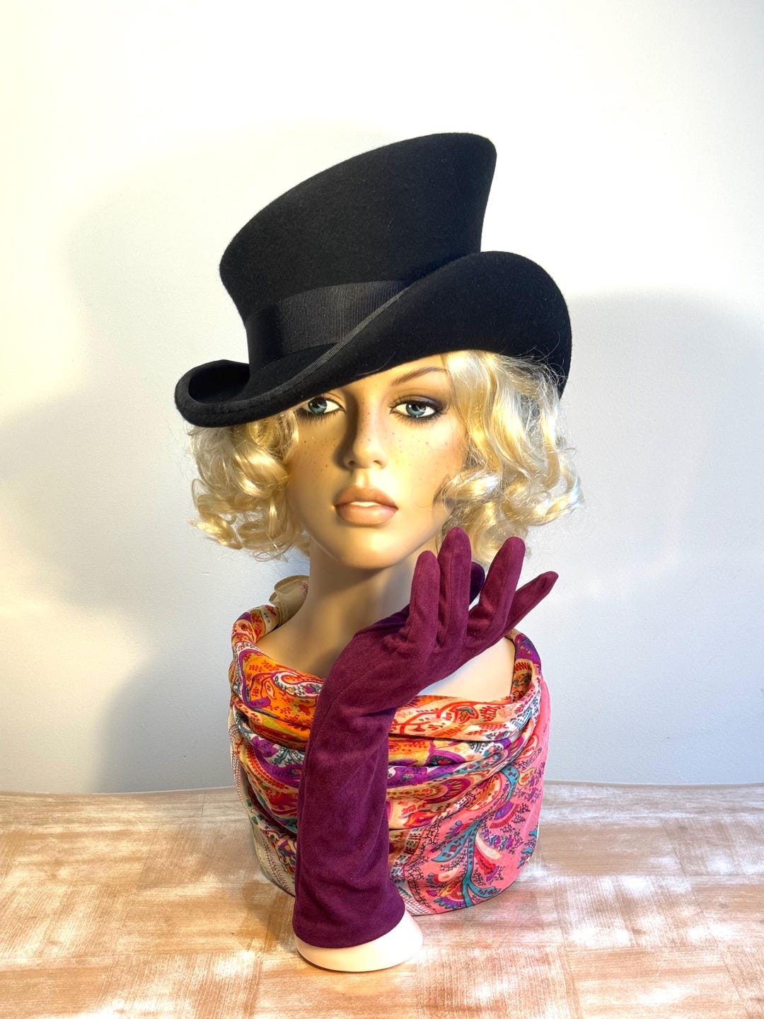Asymmetric Top Hat, TWISTED Brim, Wool Felt Hat, Women Men Hat, Unisex ...