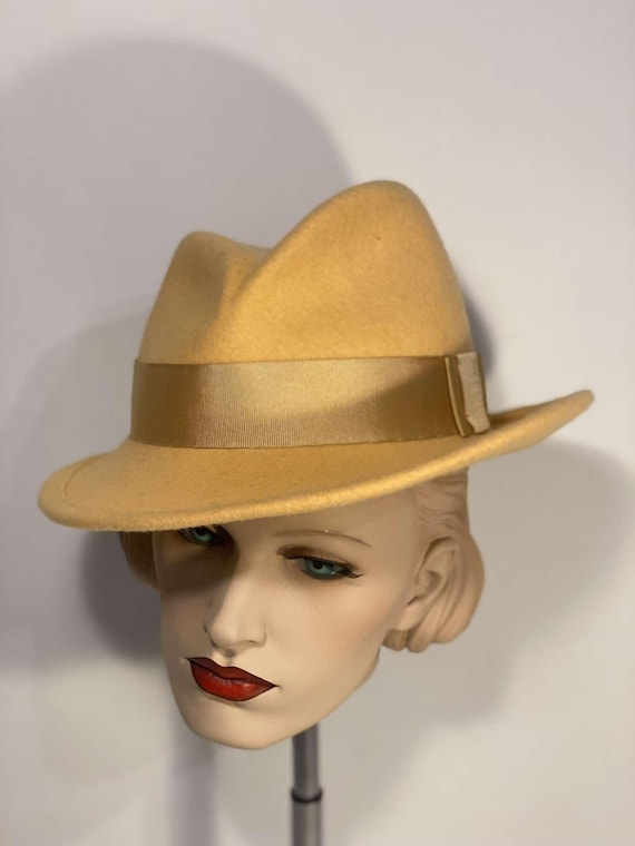 Asymmetric Fedora Hat, Wool Felt Hat, Unisex Hat, Trilby  display picture 1