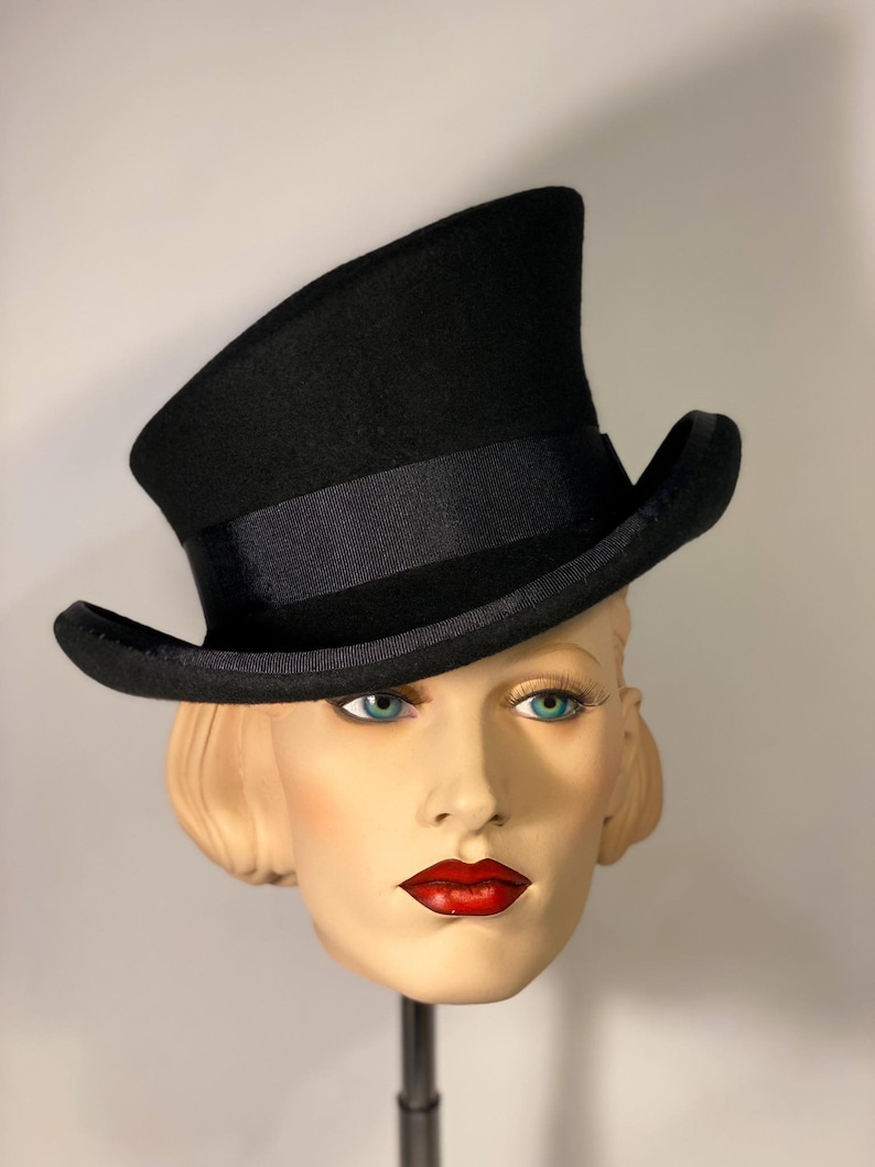 Sombrero de copa asimétrico, sombrero de copa, sombrero de copa, sombrero de copa eduardiano, sombrero de copa victoriano, sombrero de fieltro, sombrero de copa steam punk, sombrero de copa de carrera, sombrero de copa derby imagen 8