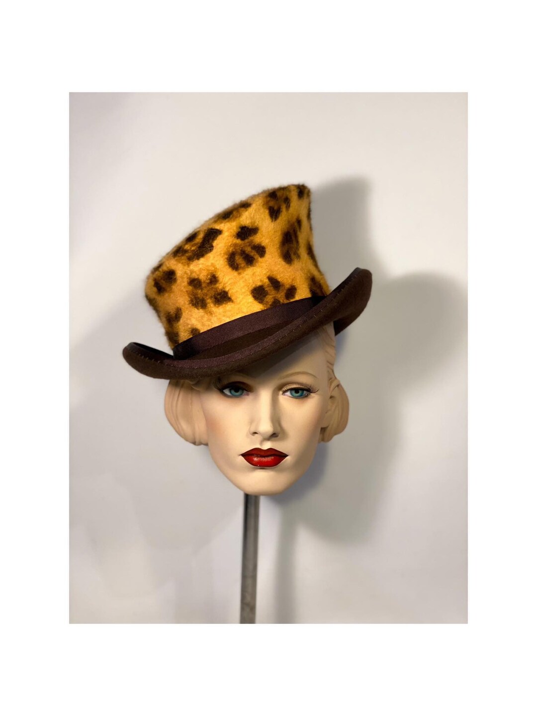 Asymmetric Top Hat, Cheetah Print, Leopard Print, Animal Print Hat