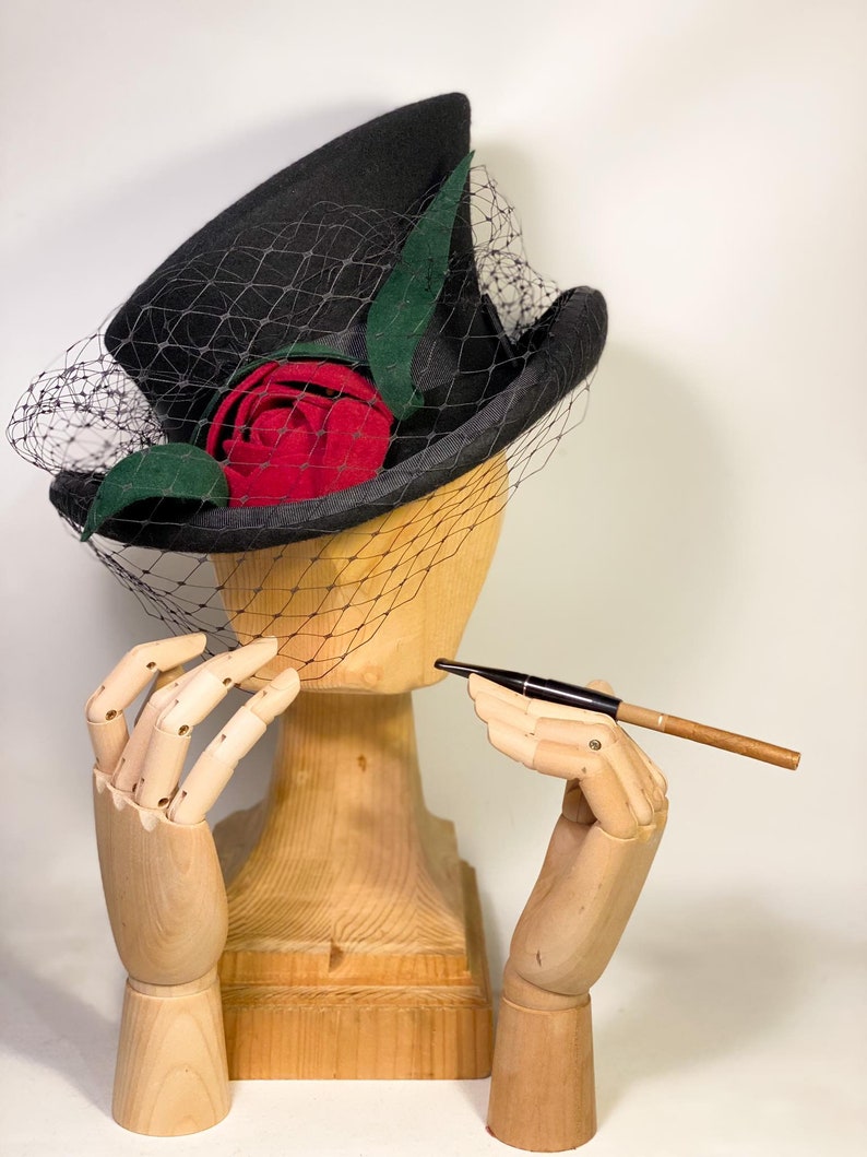 Asymmetric Top Hat Black Wool Felt Hat Women Men Hat Unisex Etsy