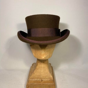 Low top hat, wool felt hat, women men hat, derby hat, victorian hat, edwardian hat, steam punk hat, top hat, gothic hat, topper hat