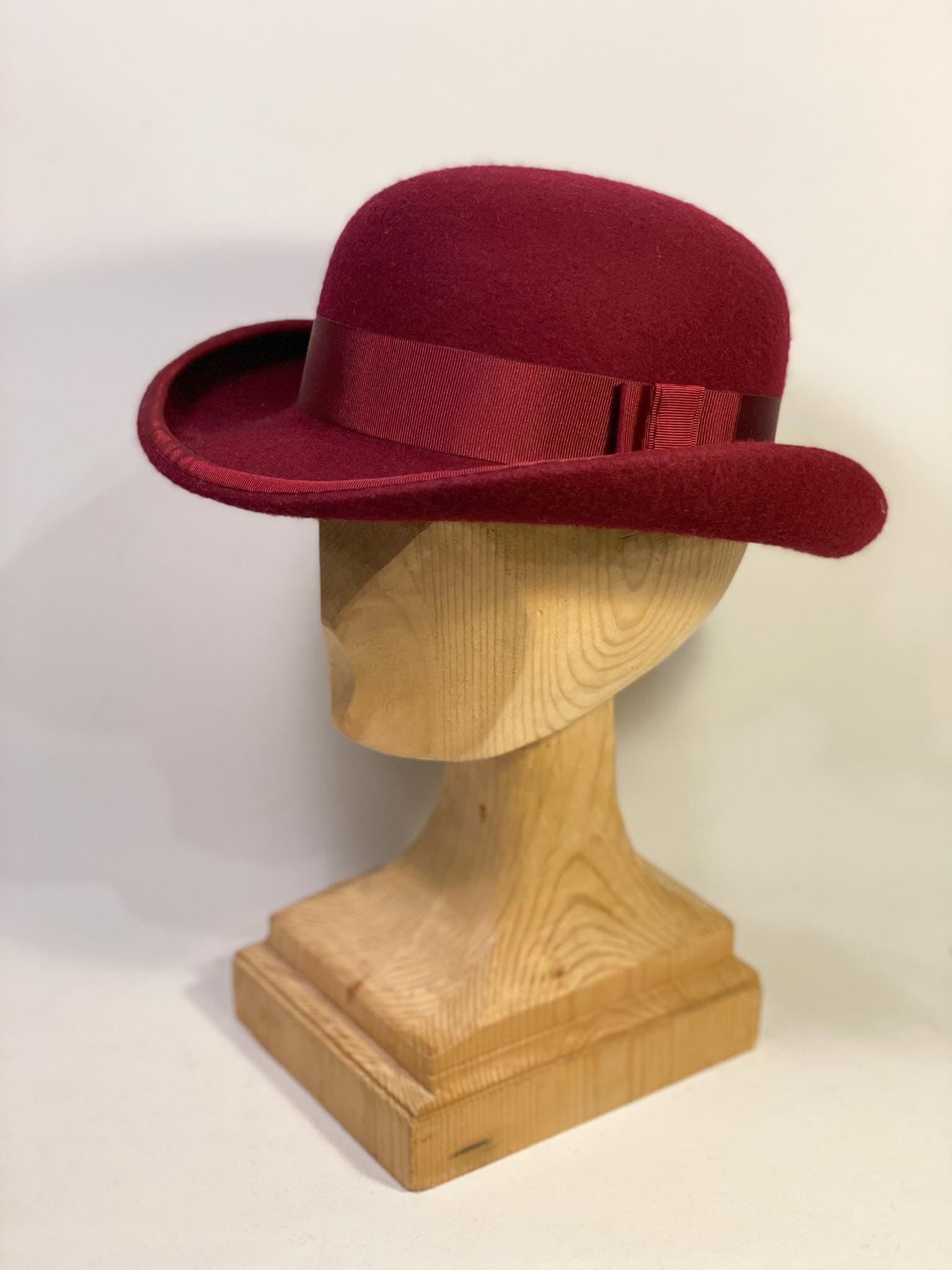 Bowler hat, wool felt hat, women men hat, unisex hat, victorian hat, edwardian hat, steam punk hat, charles chaplin hat, royal ascot hat