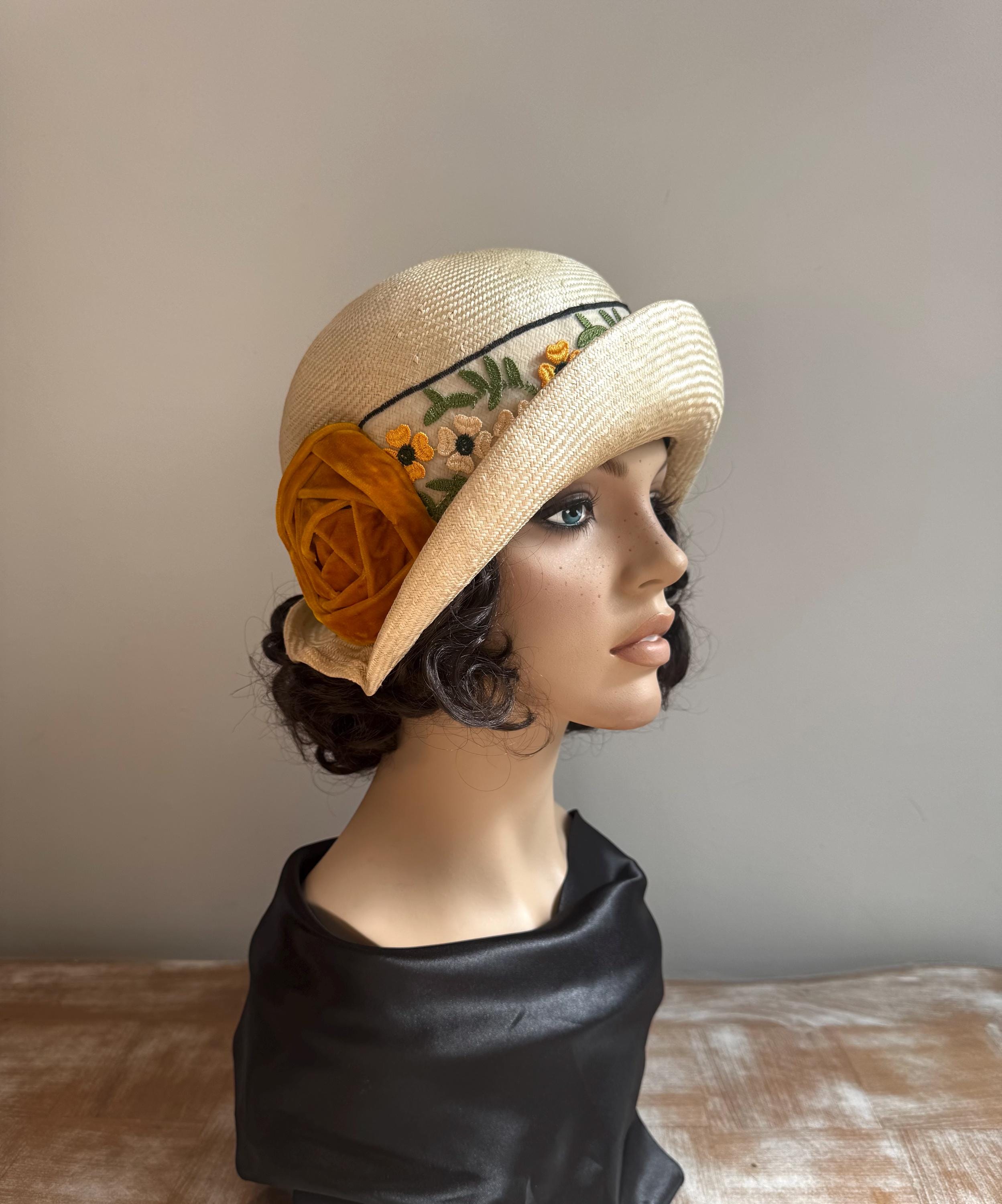 Vintage Union Made Woven Straw Bucket Cloche Hat Ribbon Church Casual Parasisal Union Made Straw Hat - Etsy Singapore main image 4