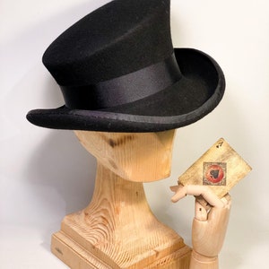 Sombrero de copa asimétrico, sombrero de copa, sombrero de copa, sombrero de copa eduardiano, sombrero de copa victoriano, sombrero de fieltro, sombrero de copa steam punk, sombrero de copa de carrera, sombrero de copa derby imagen 4