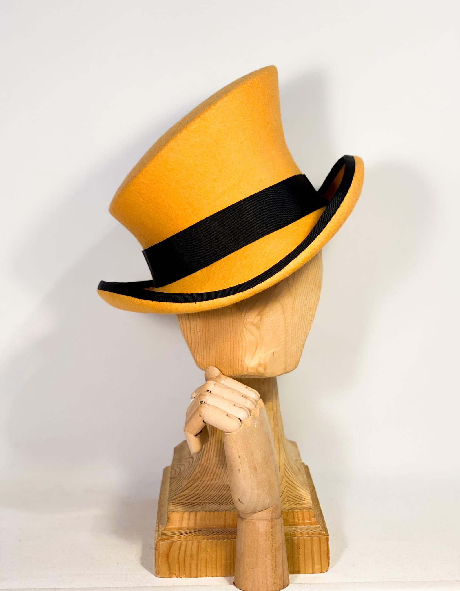 Asymmetric Top Hat With Black Ribbon, Felt Hat, Women Men Hat, Unisex ...