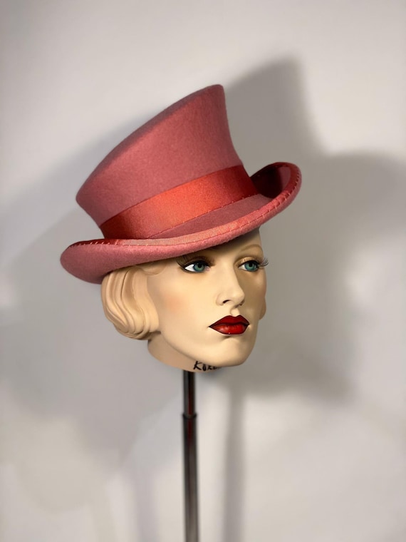 Asymmetric top hat, topper hat, cylinder hat, zylinder hut, kentucky derby hat, royal ascot hat, wedding hat, church hat, felt hat unisex