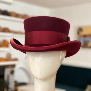 Low top hat, short top hat, wool felt hat, women men hat, unisex hat, victorian hat, edwardian hat, steam punk hat, top hat, topper