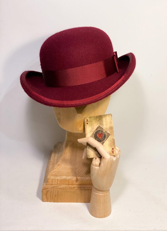 Bowler Hat Wool Felt Hat Women Men Hat Unisex Hat Victorian