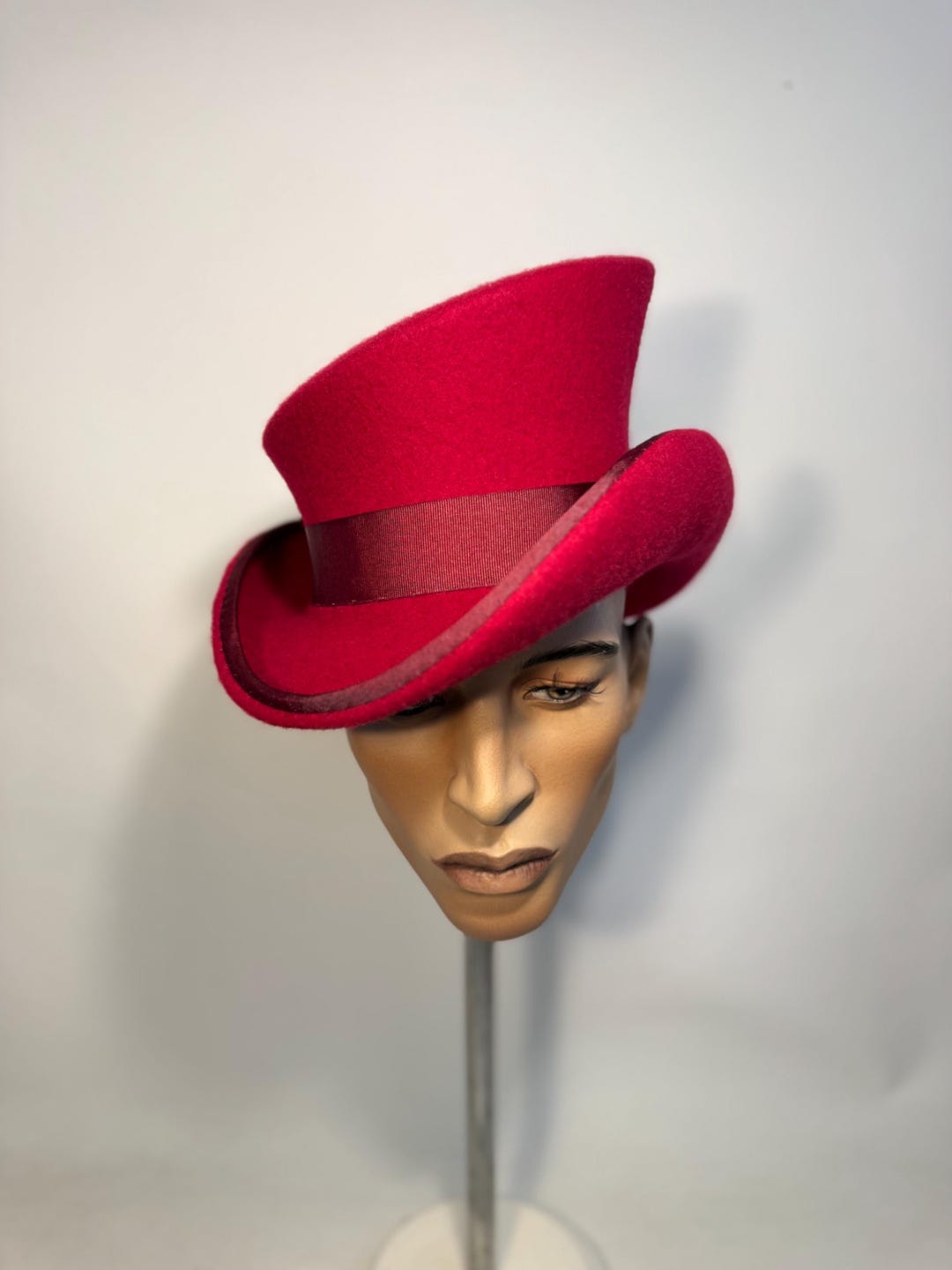 Asymmetric Top Hat, TWISTED Brim, Wool Felt Hat, Women Men Hat, Unisex ...