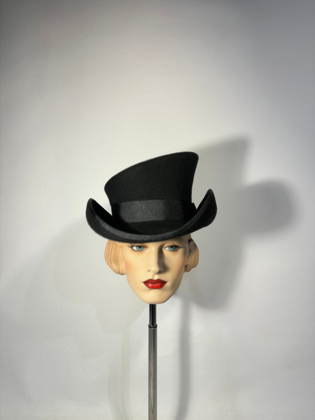 Asymmetric Top Hat, Top Hat, Exaggerated Brim, Custom Hat, Felt Hat ...