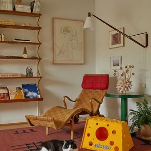 Cardboard Cat House – Wool Felt Cheese-Shaped Indoor Cat Hideout