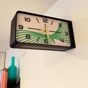 Double-sided Wall Clock - Retro Station Clock | Mid Century Decor | Batteries Included