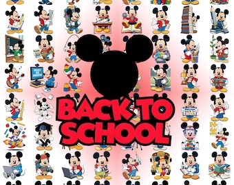 Paquete de más de 60 imágenes PNG de Mickey Mouse para la escuela, imágenes prediseñadas de Mickey Mouse estudiante, imágenes PNG de Mickey Mouse profesor, diseño para la vuelta al cole