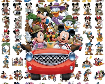 65+Disney Mickey & Friends Gone Camping png, Mickey Mouse Camper png, Camping Trailer png, Mickey And Friends png, Disney Camping Trip png
