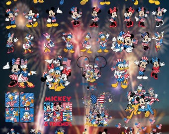 Mickey y sus amigos, 250.º aniversario de EE. UU., PNG, Disney 4 de julio, PNG, Regalos patrióticos de Disney, Disneyland, Día de la Independencia, Familia, PNG