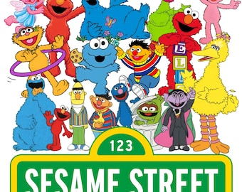 70+ Street Monsters PNG Bundle, Elmo, Cookie Monster And Friends, Big Bird, Street Monsters Faces, Clipart Birthday Cricut Digital Files