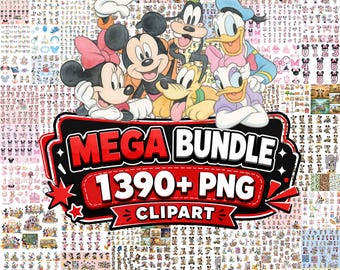 1390+Special Mega Bundle PNG Princess, Mickey Mouse, Sublimation Files Cartoon Bundle , Digital Download