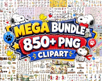 Snoopy Mega Bundle: Peanuts Clipart, Vintage Cartoon Designs (Digital Download)