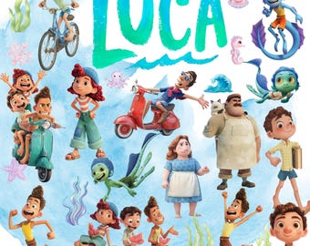 100+ Luca Watercolor Clipart Bundle, Luca Png,Luca Cricut Shirt, Luca Birthday, Luca Cake Topper, Luca Clip Art