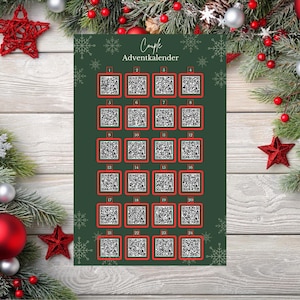 Digitaler Adventskalender Paare | 24 QR-Codes mit Date-Ideen & Paar-Challenges | Weihnachten Printable A4 PDF Download