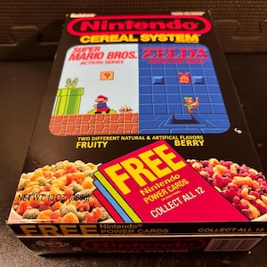 1988 Ralston Nintendo Super Mario Bros and Zelda - Empty custom design display box