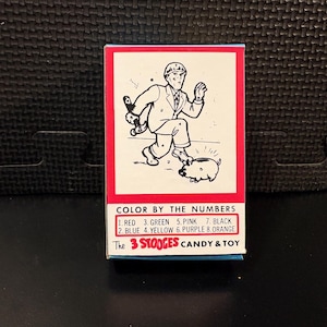 1959 Three Stooges Candy & Toy "Moe/Piggy Bank" variation - 2 different empty custom design display boxes
