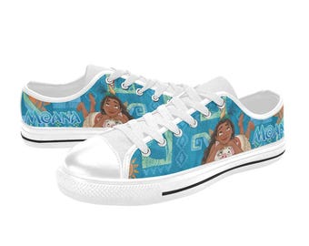 Moana Custom Shoes Painted Low Top Sneakers Custom Footwear