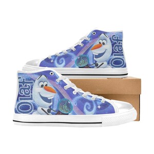 Zapatos personalizados de Olaf de Frozen, zapatillas altas pintadas, calzado personalizado imagen 3