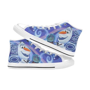 Zapatos personalizados de Olaf de Frozen, zapatillas altas pintadas, calzado personalizado imagen 6