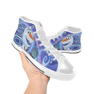 Zapatos personalizados de Olaf de Frozen, zapatillas altas pintadas, calzado personalizado imagen 7