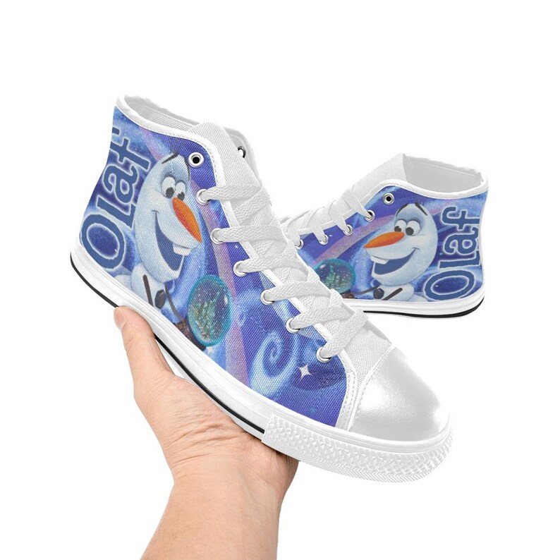 Zapatos personalizados de Olaf de Frozen, zapatillas altas pintadas, calzado personalizado imagen 7