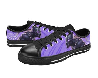 Black Panther Custom Shoes Painted Low Top Sneakers Custom Footwear
